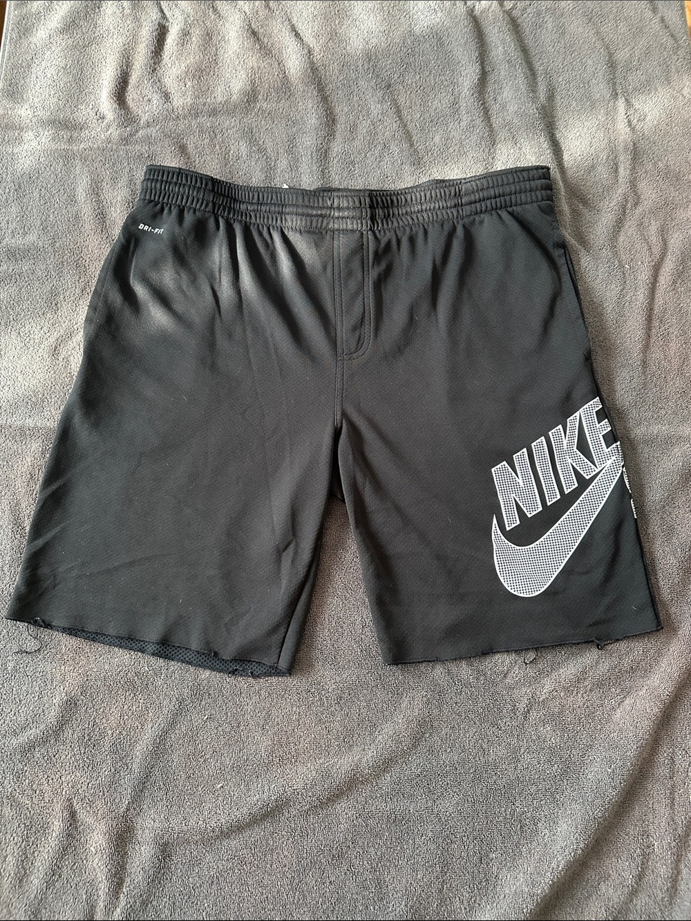 Nike Black Men's Athletic Shorts with White Swoosh Logo